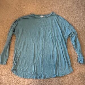 Time and Tru Women's Long Sleeve Tee - Light Blue